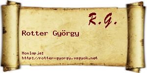 Rotter György névjegykártya