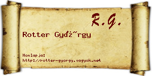 Rotter György névjegykártya